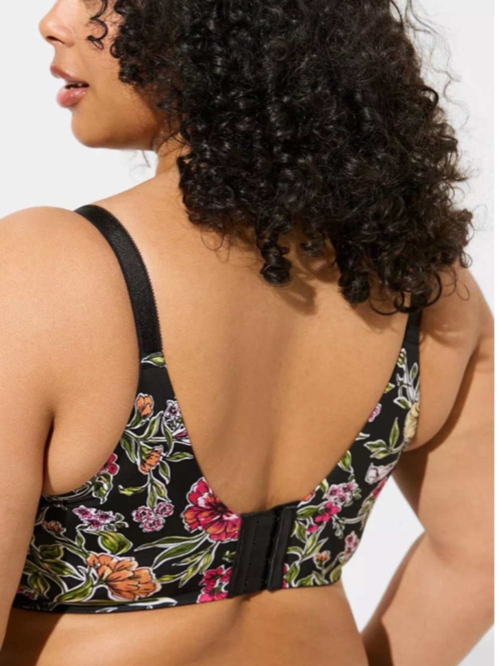 Torrid XO Plunge Push-Up Bra Sz 40C in Sketchy Garden Floral Rich Black - Picture 2 of 4